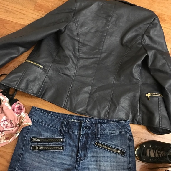 Last Kiss Faux Leather Blazer Jacket - Picture 2 of 7